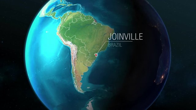 Brazil - Joinville - Zooming from space to earth