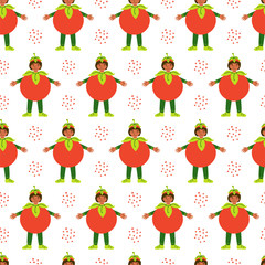 Kid in orange fruit costume pattern