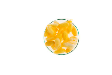 Beautiful yellow color Cocoons in glass plate