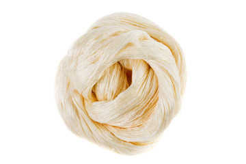 Raw silk thread fabric on background