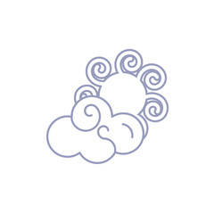 cute cloud nature with sun