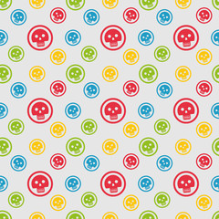 colorful skull symbol seamless pattern vector illustration background