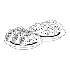 mexico culture and foods cartoons in black and white