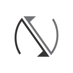 N letter logo design vector
