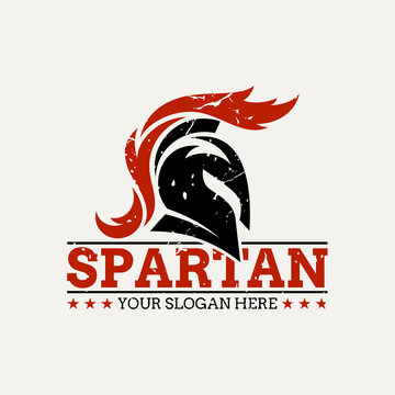 spartan logo with grunge/rustic concept.flat style.warrior sport/esport gaming icon.spartan head/helmet vector illustration