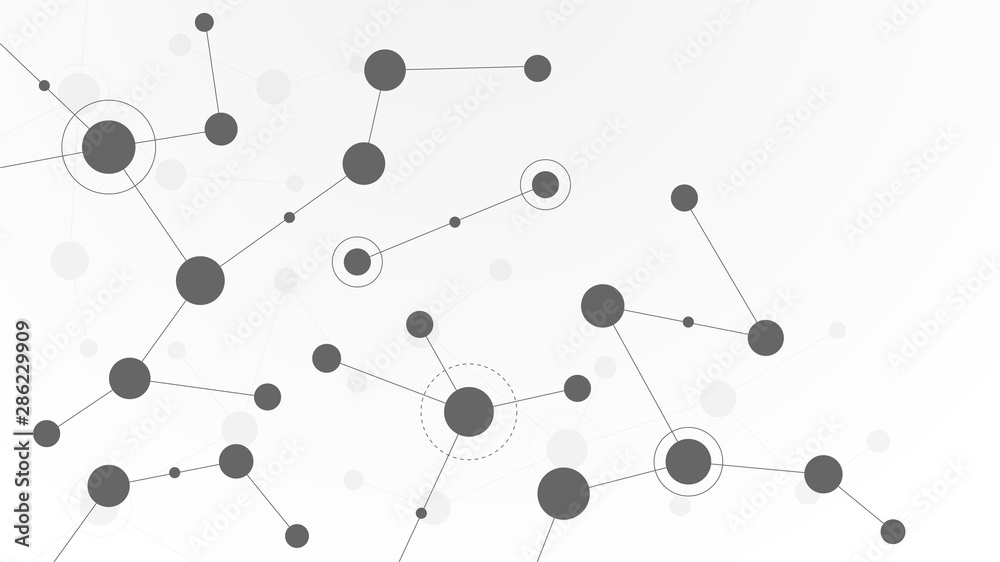 Poster Abstract geometric connect lines and dots.Simple technology graphic background.Illustration Vector design Network and Connection concept.