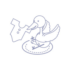 cute clothes for baby with stork animal