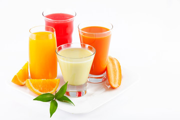 Organic healthy Fruits juice on background