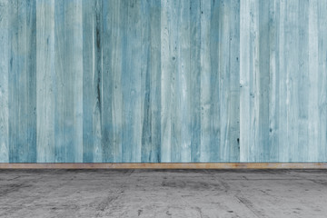 Empty room - concrete floor with wooden wall