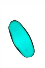 Bad shape expired blue pill on background