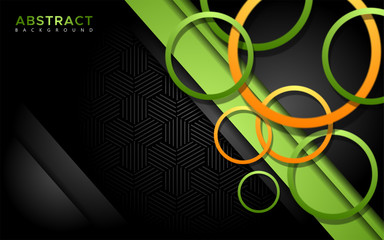 Modern green and orange with circle shape background.