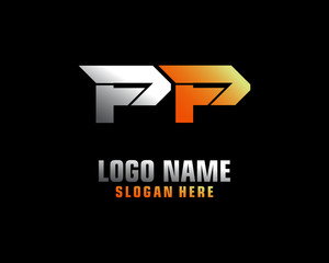 PP Initial letter logo template vector