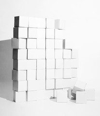 Paper boxes stacked on background