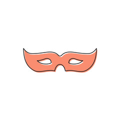 Carnival mask vector icon symbol isolated on white background