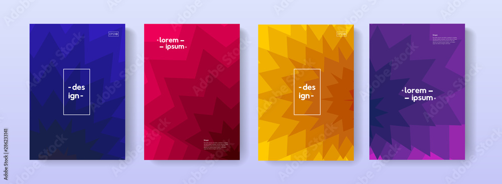 Aufkleber modern gradient geometric covers set.a4 size abstract gradient background illustrations for brochure