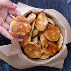 homemade cake for snacks, coconut cassava pies baked