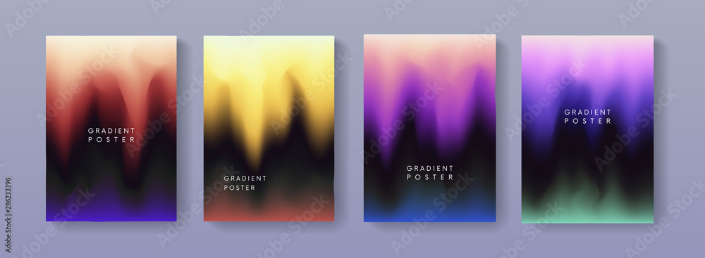 Poster Abstract vibrant colorful gradient background illustration vector design. Modern fluid backdrops.