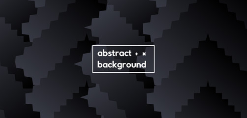 Abstact black pixel background vector design. Trendy dark geometric backdrop.