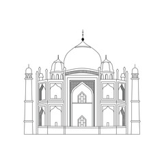 The Taj Mahal is a mausoleum in Agra, Uttar Pradesh, India. Famous Architectural Monument.