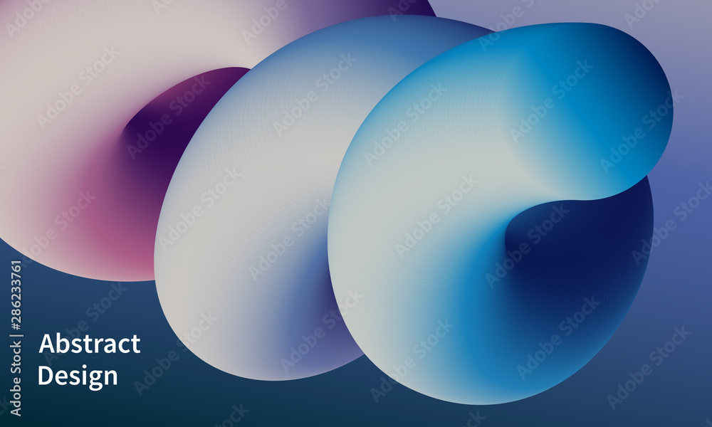 Aufkleber Abstract background with 3d fluid shape. Futuristic web page backdrop vector design.