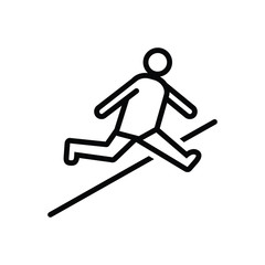 Black line icon for jump 