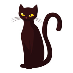 black cat happy halloween celebration design