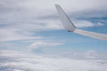 Fototapeta premium Wing of the airplane