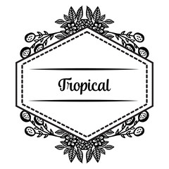 Crowd of spring flower frame, decoration celebration of tropical cards. Vector