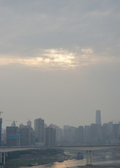 Fototapeta premium Chongqing skyline at sunset