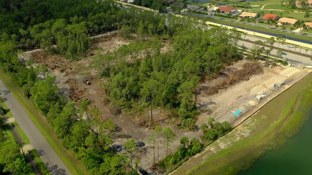 Aerial footage land development parcel Naples Florida