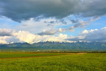 Fagaras mountains seen from a distance