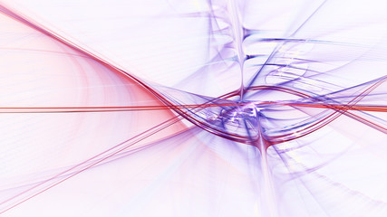 Abstract violet background element on white. Fractal graphics 3d Illustration. Three-dimensional composition of glowing lines and motion blur traces. Movement and innovation concept.