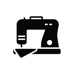 Black solid icon for machine