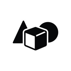 Black solid icon for object 