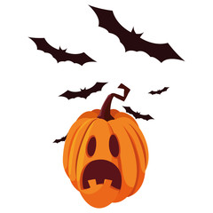 pumpkin bats happy halloween celebration