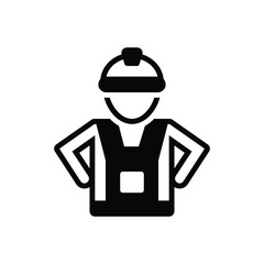 Black solid icon for labor 