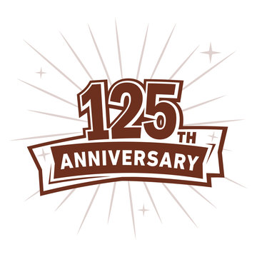 125 years anniversary logo design . 125th years logo. One hundred and twenty-five years vector and illustration.