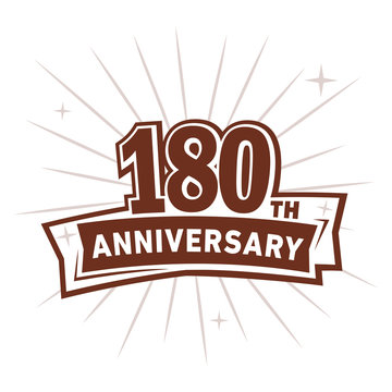 180 years anniversary logo design . 180th years logo. One hundred and eighty years vector and illustration.