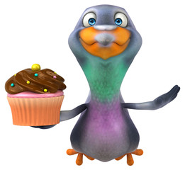 Fun pigeon - 3D Illustration