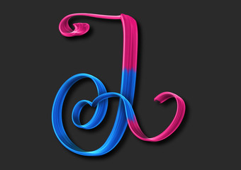 Obraz premium Capital letter J elegant lettering 3d illustration