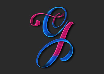 Obraz premium Capital letter G elegant lettering 3d illustration