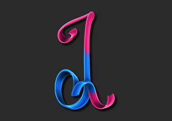 Capital letter I elegant lettering 3d illustration