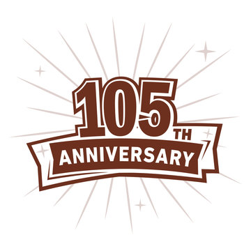 105 years anniversary logo design . 105th years logo. One hundred and five years vector and illustration.