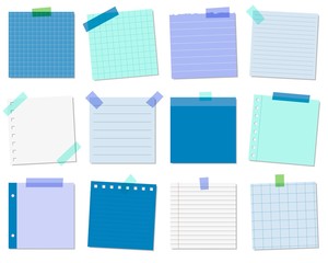 Note paper or sticky note vector set