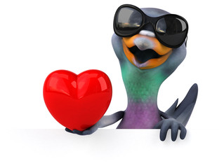 Fun pigeon - 3D Illustration