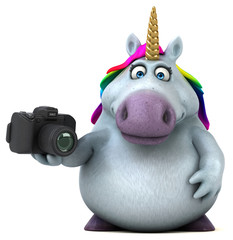 Naklejka premium Fun unicorn - 3D Illustration