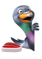 Fun pigeon - 3D Illustration