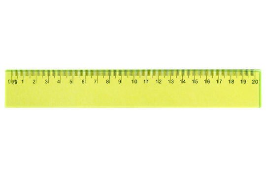 Yellow ruler isolated on white