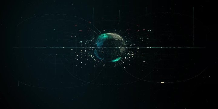Amazing VR 360 3D Animation of Global Network Wrapping Arround Planet Earth