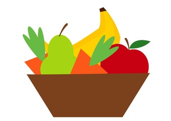 koszyk, kosz pełen witamin, owoców, jedzenie © monikakosz